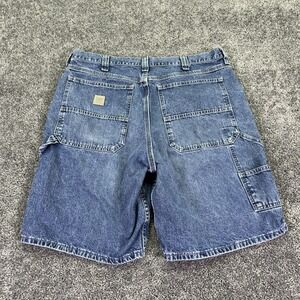 Lee Carpenter Shorts Mens 38 Blue Denim Workwear Utility Pockets Casual City